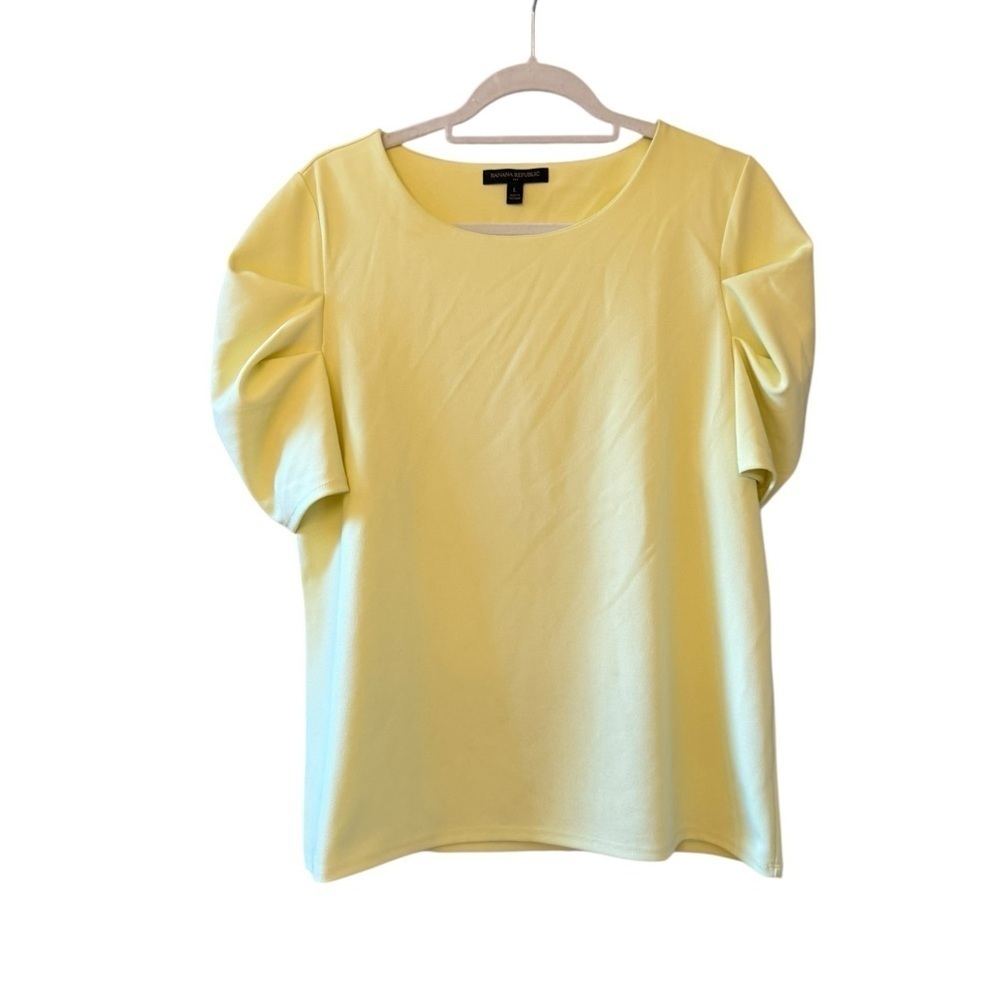 Banana Republic Light Yellow Puff Sleeve Blouse - Picture 7 of 7